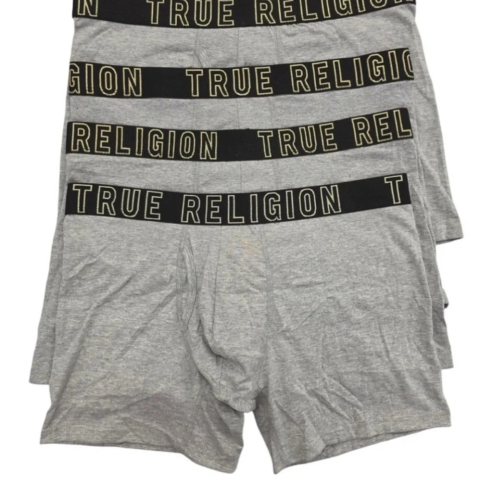 True Religion Men’s Gray Boxer Briefs - 3-Pack medium